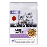 Вологий корм для кішок Purina Pro Plan Kitten Nutrisavour. З індичкою. Для кошенят 85г (7613036093453)