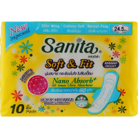 Гігієнічні прокладки Sanita Soft & Fit Slim Wing 24.5 см 10 шт. (8850461090117)