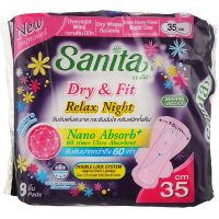 Гігієнічні прокладки Sanita Dry & Fit Relax Night Wing 35 см 8 шт. (8850461601450)