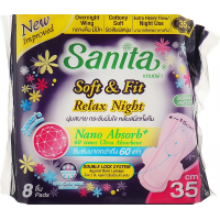 Гігієнічні прокладки Sanita Soft & Fit Relax Night Wing 35 см 8 шт. (8850461601061)