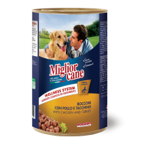 Консерви для собак Migliorcane зі шматочками курки та індички 1250 г (8007520011549)