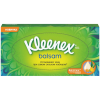 Серветки косметичні Kleenex Balsam 3 шари в коробці 72 шт. (5029053569963)