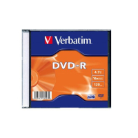 Диск DVD Verbatim 4.7Gb 16X SlimBox 1шт MatteSilv AZO (43547)