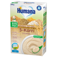 Дитяча каша Humana Plain Cereal 5-Cereals 5 злаків цільнозернова 200 г (4031244775627)