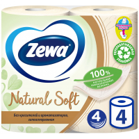 Туалетний папір Zewa Natural Soft 4 шари 4 рулони (7322541270043)