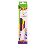 Олівці кольорові ZiBi Kids line Neon+Metallic, 6 шт. 12 кольорів (ZB.2465)