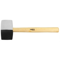 Киянка Neo Tools 63мм, 680г, рукоятка дерев'яна, чорно-біла (25-068)