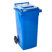 Контейнер для сміття Алеана на колесах з ручкою синій 120 л (3072)
