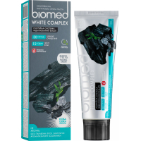 Зубна паста BioMed White Complex антибактеріальна відбілююча Вугілля 100 г (7640168930424)