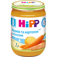 Дитяче пюре HiPP Морква і картопля з лососем, 190 г (9062300128694)