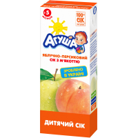 Сік дитячий Агуша Slim Яблуко-персик з м'якоттю, 200 мл (4823063110747)