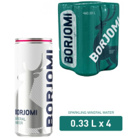 Мінеральна вода Borjomi 0.33 газ ж/б x 4 пл.