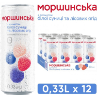 Мінеральна вода Моршинська з ароматом Біла суниця-Лісові ягоди 0.33 газ (4820017002424)