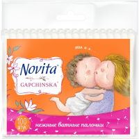 Ватні палички Novita Gapchinska в поліетиленовому пакеті 100 шт. (4823071629569)