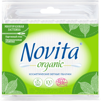 Ватні палички Novita Organic в поліетиленовому пакеті 100 шт. (4823071617269)