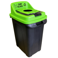 Контейнер для сміття Planet Household Re-Сycler для сортування (скло) чорний із зеленим 50 л (12188)