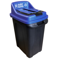 Контейнер для сміття Planet Household Re-Сycler для сортування (папір) чорний із синім 50 л (12187)