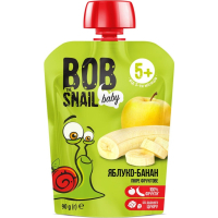 Дитяче пюре Bob Snail Равлик Боб Яблуко-банан 90 г (4820219343028)