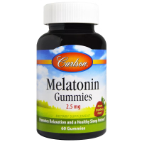 Амінокислота Carlson Мелатонін, 2.5 мг, смак полуниці, Melatonin Gummies, 60 жува (CL49200)
