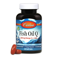 Антиоксидант Carlson Омега-3+ Коензим Q10, Fish Oil Q, 60 гелевих капсул (CL1673)