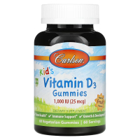 Вітамін Carlson Вітамін D3 Дитячий, 1000 МО, смак фруктів, Kid's Vitamin D3 (CAR-49430)