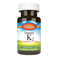 Вітамін Carlson Вітамін K2, MK-7, 90 мкг, Vitamin K2 as MK-7, 60 желатинових (CL10710)