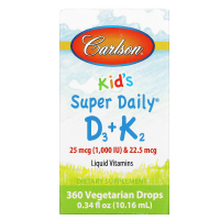 Вітамін Carlson Вітамін D3+K2 для дітей у краплях, 1000 МО та 22,5 мкг, Kid' (CAR-10530)