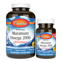 Жирні кислоти Carlson Омега Максимум 2000, Смак Лимона, Maximum Omega 2000, 90+30 (CL17240)