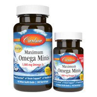 Жирні кислоти Carlson Омега Максимум, 1000 мг, смак Лимона, Maximum Omega Minis, 6 (CL18440)