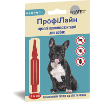 Краплі для тварин ProVET ПрофіЛайн від бліх та кліщів для собак вагою 4-10 кг 1 мл (4823082412686)