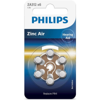 Батарейка Philips ZA312 Zinc Air 1.4V (PR41,312A,AC312E/EZ,PR312H,PR312,DA312) (ZA312B6A/00)