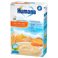 Дитяча каша Humana молочна 5 злаків з печивом 200 г (4031244775559)