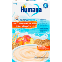 Дитяча каша Humana молочна вівсяна з персиком 200 г (4031244003034)