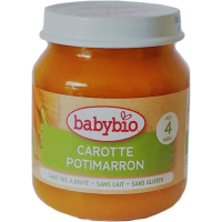 Дитяче пюре BabyBio з моркви та китайського гарбуза з 4 місяців 130 г (3288131500423)