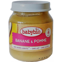 Дитяче пюре BabyBio органічне яблука та банану 130 г (3288131500775)