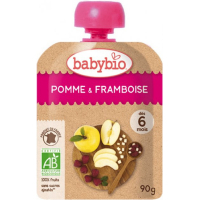 Дитяче пюре BabyBio органічне з яблука та малини 90 г (3288130540161)