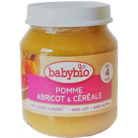 Дитяче пюре BabyBio органічне пюре з яблука, абрикоса та злаків 130 г (3288131500737)