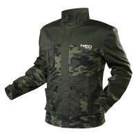 Куртка робоча Neo Tools CAMO, розмір XL (54), 255 г/м2, високий комір, кишені на бли (81-211-XL)
