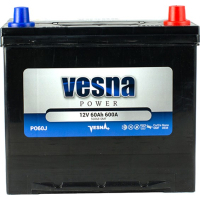 Акумулятор автомобільний Vesna 60 Ah/12V Japan Euro (415 060)