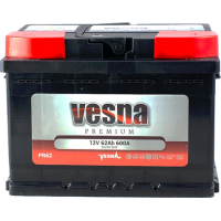Акумулятор автомобільний Vesna 62 Ah/12V Premium Euro (415 062)