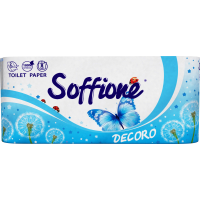 Туалетний папір Soffione Decoro із синім тисненням 2 шари 8 рулонів (4820003833506)