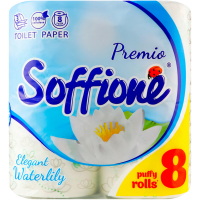 Туалетний папір Soffione Premio Elegant Waterlily 3 шари 8 рулонів (4820003837344)