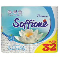 Туалетний папір Soffione Premio Elegant Waterlily 3 шари 32 рулони (4820003837047)