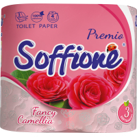 Туалетний папір Soffione Premio Fancy Camellia 3 шари 4 рулони (4820003836033)