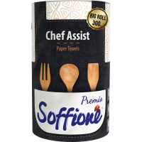 Паперові рушники Soffione Chef Assist Premio 3 шари 300 відривів 1 рулон (4820003835982)