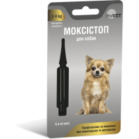 Краплі для тварин ProVET Моксістоп для собак масою тіла до 4 кг 0.4 мл (4823082419197)