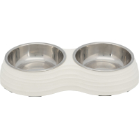 Посуд для собак Trixie Миска подвійна меламінова 2х400 мл/14 см (біла) (4011905251844)