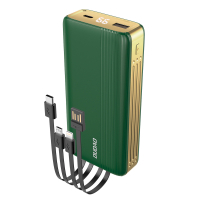 Батарея універсальна Dudao K4Pro 20000mAh, with built-in cables, LED display, green (6973687242145)