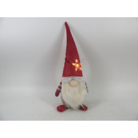 Новорічна фігурка Novogod`ko Гном в червоному, 37 см, LED зірка (974624)
