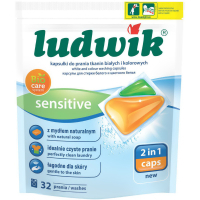 Капсули для прання Ludwik Sensitive 2 в 1 для білих та кольорових речей 32 шт. (5900498025910)